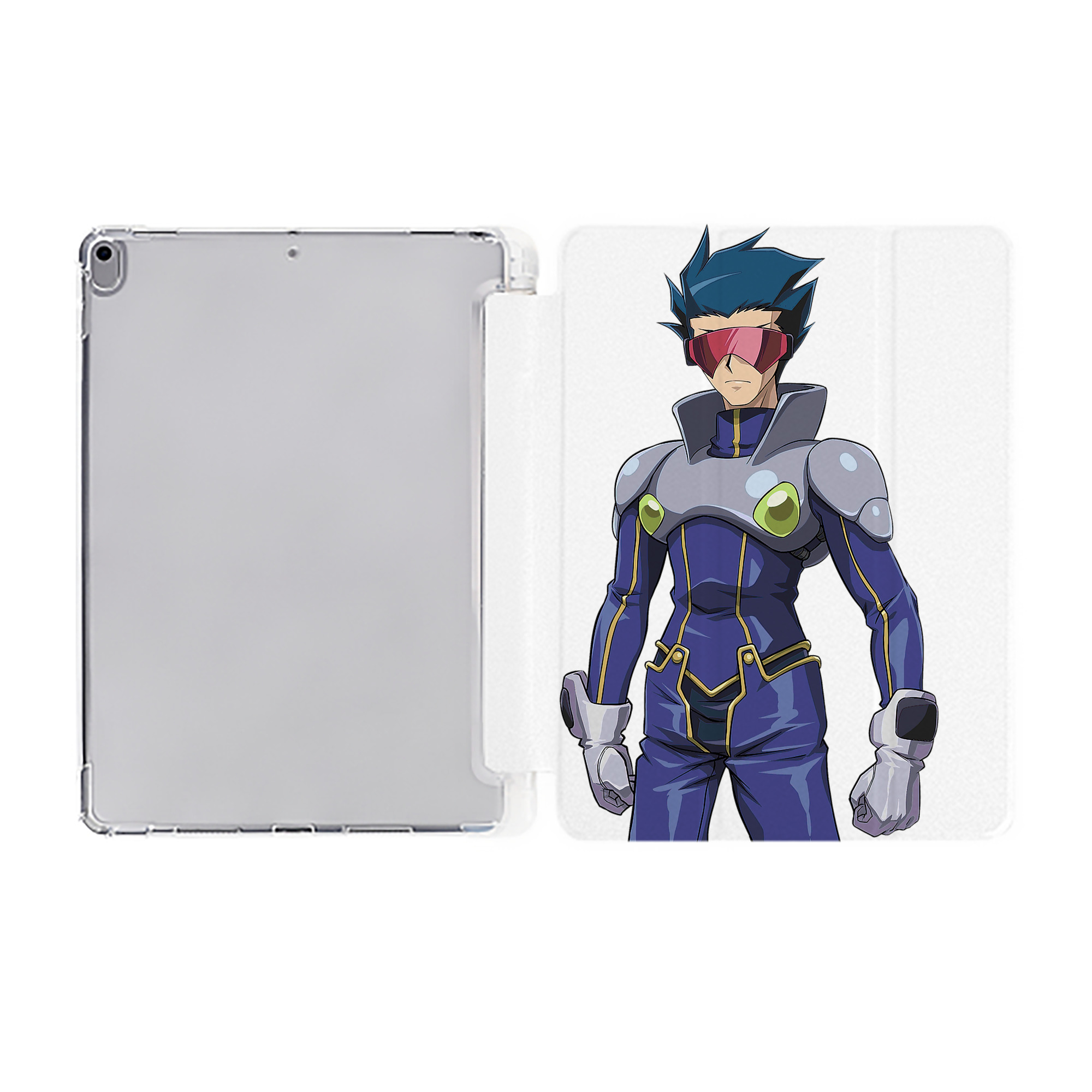 （画像用） 遊☆戯☆王 Yu-Gi-Oh! IPad ケース ペン収納付き 三つ折りスタンド PUレザー×シリコン 対応機種9.5/10.5/10.9インチ